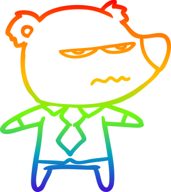 Gökkuşağı gradyan çizgi çizimi kızgın patron bir insan tarafından çizilmiş.