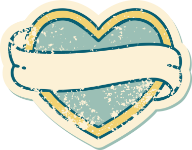 Bir insan tarafından çizilmiş kalp ve bayrağın sembolik depresif dövme şekli