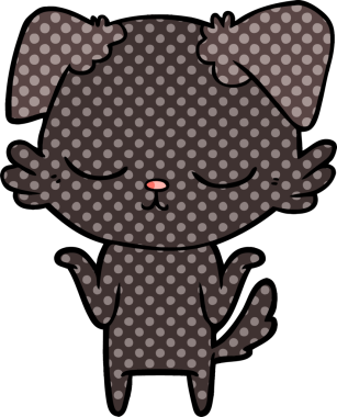 Bir insan tarafından çizilmiş şirin bir çizgi film köpeği.