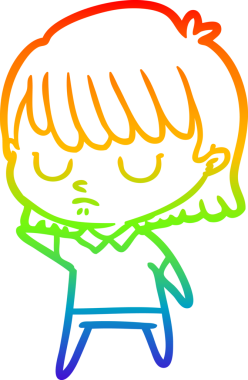 gökkuşağı gradyan çizimi bir insan tarafından çizilmiş bir karikatür kadın