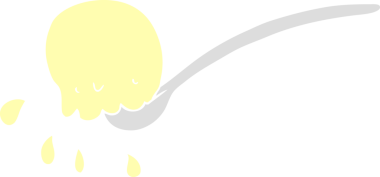 Bir insan tarafından çizilmiş buz kepçesinin düz renk çizimi