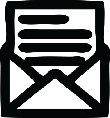 bir insan tarafından çizilmiş zarf harf simgesi