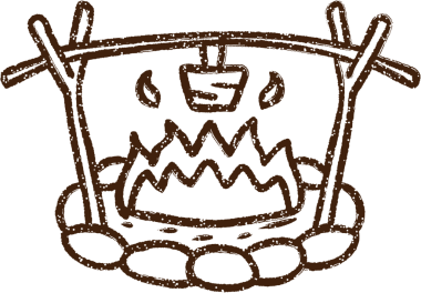 Bir insan tarafından çizilmiş Ateş Kampı Kömürü