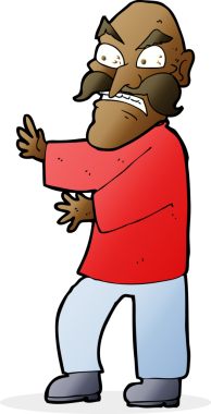 Bir insan tarafından çizilmiş kızgın yaşlı bir adam.