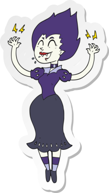 Bir insan tarafından çizilmiş vampir bir kızın çıkartması.