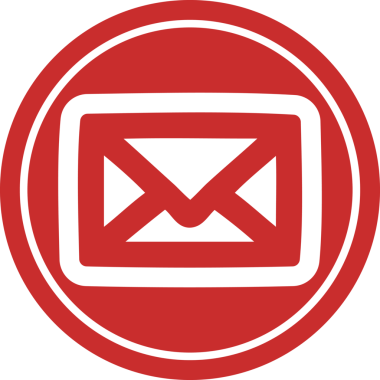 bir insan tarafından çizilmiş zarf harfi dairesel simgesi