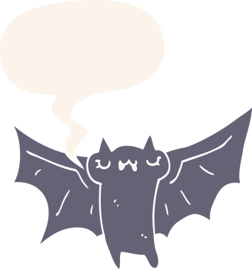 Bir insan tarafından çizilmiş eski tarz konuşma baloncuğu olan şirin bir cadılar bayramı sopası.