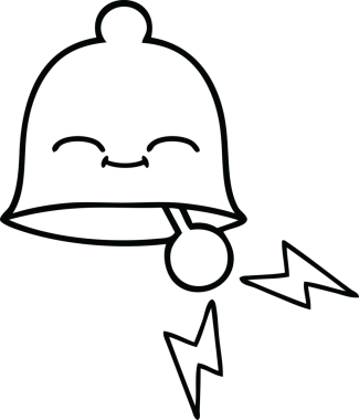 Bir insan tarafından çizilmiş zil karikatürü