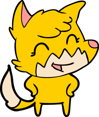 Bir insan tarafından çizilmiş tilki çizgi film karakteri