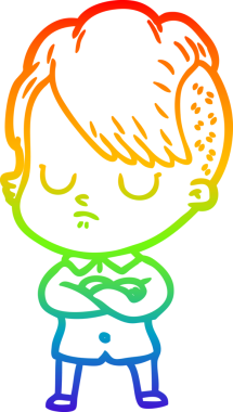 gökkuşağı gradyan çizimi bir insan tarafından çizilmiş bir karikatür kadın