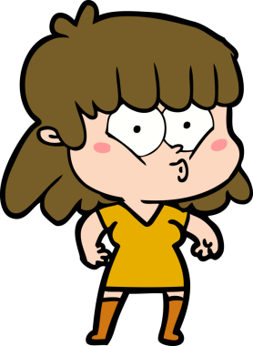 Bir insan tarafından çizilmiş ıslık çalan kız.