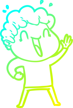 Bir insan tarafından çizilmiş mutlu bir adamın soğuk çizgi çizimi.