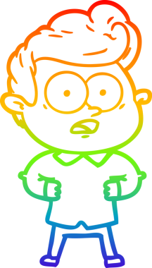 Bir insan tarafından çizilmiş gökkuşağı gradyan çizgi çizimi.