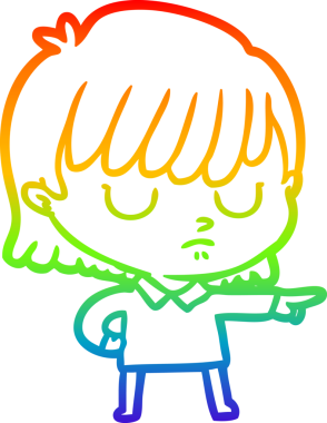 gökkuşağı gradyan çizimi bir insan tarafından çizilmiş bir karikatür kadın