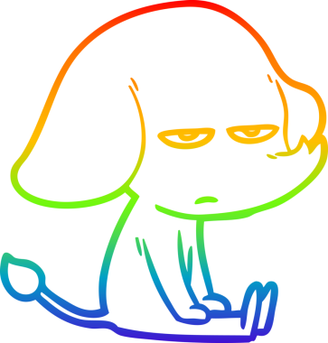 gökkuşağı gradyan çizimi bir insan tarafından çizilmiş bir karikatür fili