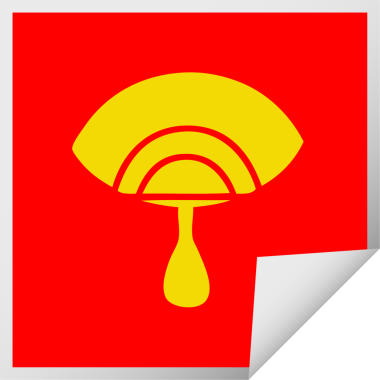 Bir insan tarafından çizilmiş ağlayan bir gözün kare soyulmuş çıkartması.