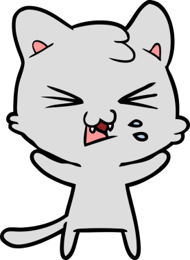 Bir insan tarafından çizilmiş kedi tıslaması.