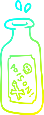 Bir insan tarafından çizilmiş bir karikatür zehirinin soğuk gradyan çizimi