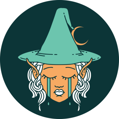 Ağlayan Elf Büyücüsü karakteri bir insan tarafından çizilmiş.