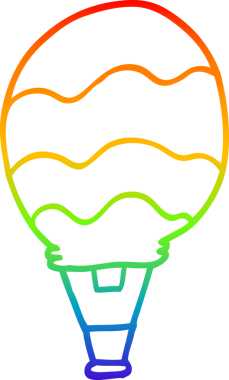 Bir insan tarafından çizilmiş sıcak hava balonunun çizimi.