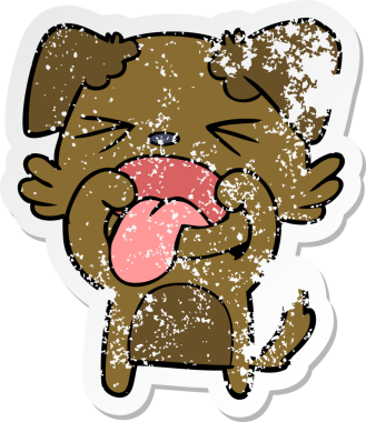 Bir insan tarafından çizilmiş iğrenç bir karikatür çıkartması.