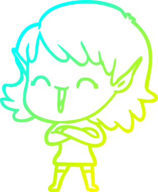 Bir insan tarafından çizilmiş soğuk gradyan çizgi çizimi.