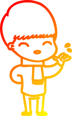 Bir insan tarafından çizilmiş mutlu çizgi film çocuğu çizimi.