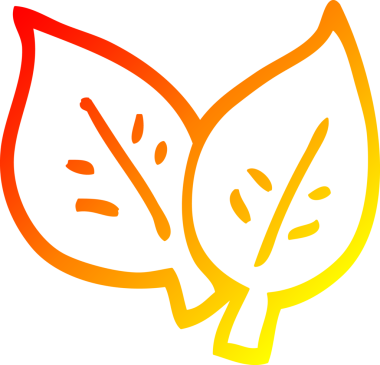 Bir insan tarafından çizilen sonbahar yapraklarının sıcak çizgi çizimi