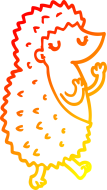 Bir insan tarafından çizilmiş bir kirpinin sıcak çizgi çizimi