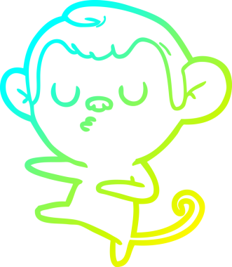 Bir insan tarafından çizilmiş bir çizgi maymun çizimi.