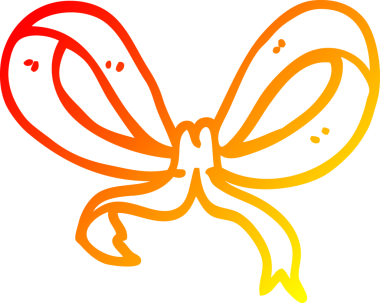 Bir insan tarafından çizilmiş bir karton sarı kurdelenin sıcak gradyan çizgisi