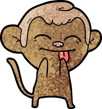 Bir insan tarafından çizilmiş komik çizgi maymun.