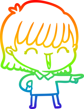 gökkuşağı gradyan çizimi bir insan tarafından çizilmiş bir karikatür kadın