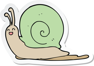 Bir insan tarafından çizilmiş bir salyangozun çıkartması.