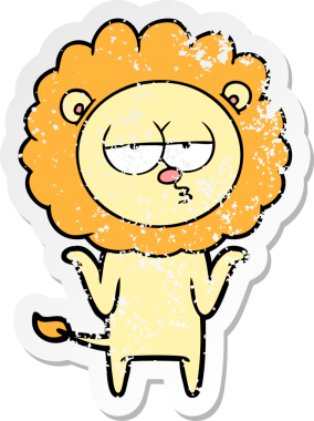 Bir insan tarafından çizilmiş sıkıntılı bir çizgi film çıkartması.