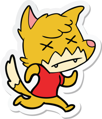 Bir insan tarafından çizilmiş ölü tilki etiketi.