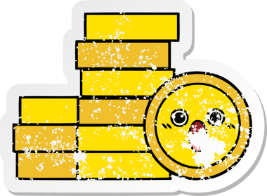 Bir insan tarafından çizilmiş bozuk paraların sıkıntılı çıkartması.