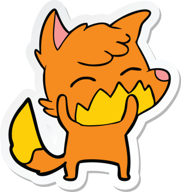 Bir insan tarafından çizilmiş bir tilkinin çıkartması.