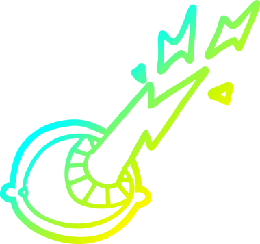 Bir insan tarafından çizilmiş soğuk gradyan çizgi film çizimi ürkütücü sihirli göz.