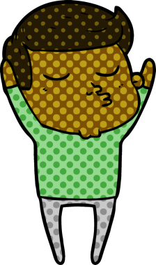 Bir insan tarafından çizilmiş karikatür mankeni adam.