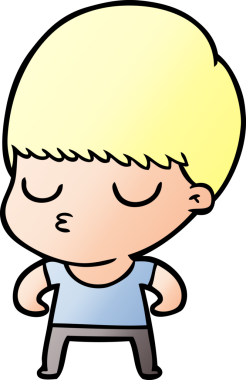 Bir insan tarafından çizilmiş sakin çocuk çizgi filmi.