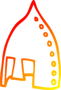 Bir insan tarafından çizilmiş bir Viking miğferinin sıcak çizgi çizimi