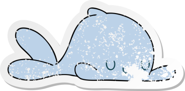 Bir insan tarafından çizilmiş garip bir el balinasının sıkıntılı çıkartması.