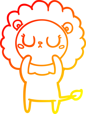 Bir insan tarafından çizilmiş karikatür aslanının sıcak çizgi çizimi