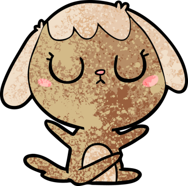 Bir insan tarafından çizilmiş şirin bir çizgi film köpeği.