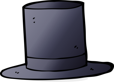 Bir insan tarafından çizilmiş silindir şapka.