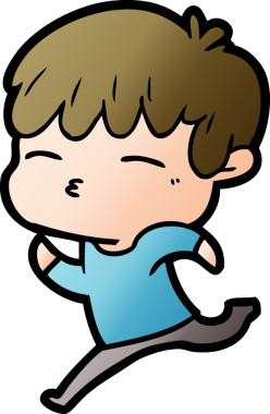 Bir insan tarafından çizilmiş meraklı bir çocuk.