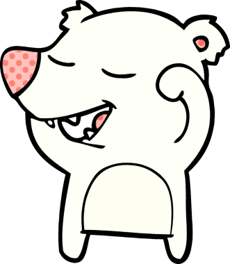 Bir insan tarafından çizilmiş mutlu kutup ayısı karikatürü