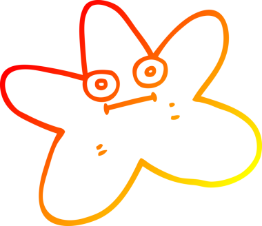 Bir insan tarafından çizilmiş karikatür yıldızı çizimi