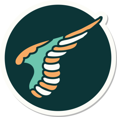 Bir insan tarafından çizilmiş geleneksel bir kanat dövmesi.